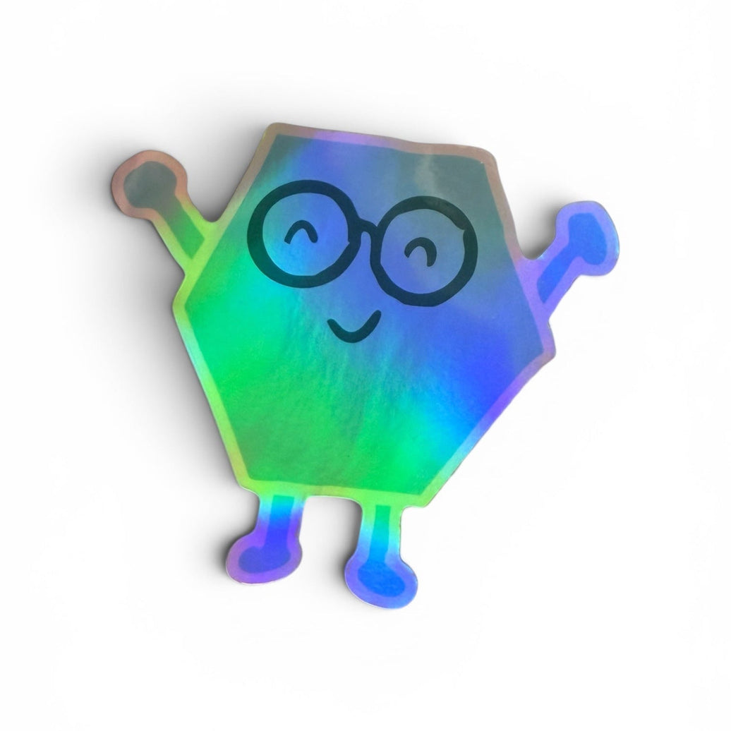 Hex Holographic Sticker 4" - Wunderkits