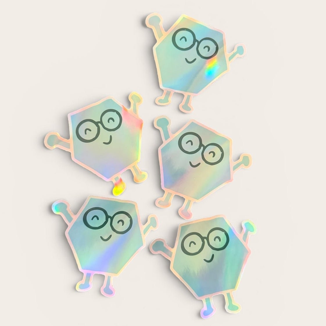 Hex Holographic Sticker 4" - Wunderkits