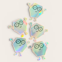 Hex Holographic Sticker 4" - Wunderkits